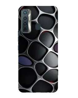Чехол для TECNO Camon 17 с картинкой «Объемная темная решетка»