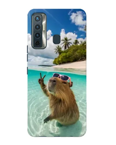 Чехол для TECNO Camon 17 с картинкой «Капибара на море» Чехол для TECNO Camon 17 с картинкой «Капибара на море»