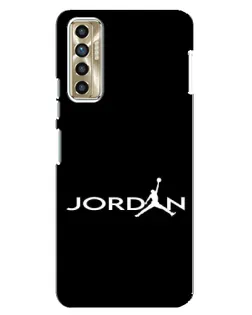 Чехол для TECNO Camon 17P (CG7n) с картинкой «Jordan White Logo»