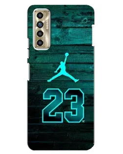 Чехол для TECNO Camon 17P (CG7n) с картинкой «Jordan Cyan 23»