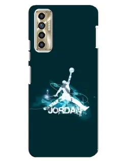 Чехол для TECNO Camon 17P (CG7n) с картинкой «Jordan Blue Fire»