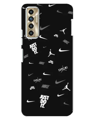 Чехол для TECNO Camon 17P (CG7n) с картинкой «Nike Black Pattern» Чехол для TECNO Camon 17P (CG7n) с картинкой «Nike Black Pattern»