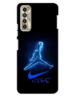 Чехол для TECNO Camon 17P (CG7n) с картинкой «Jordan Neon Blue»