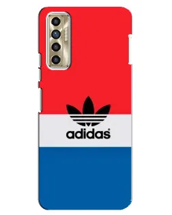 Чехол для TECNO Camon 17P (CG7n) с картинкой «Ретро блоки Adidas»