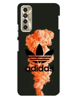 Чехол для TECNO Camon 17P (CG7n) с картинкой «Оранжевый дым Adidas»
