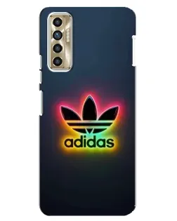 Чехол для TECNO Camon 17P (CG7n) с картинкой «Неоновый Adidas»
