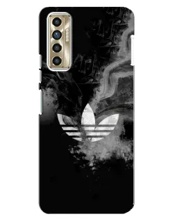 Чехол для TECNO Camon 17P (CG7n) с картинкой «Абстрактный дым Adidas»