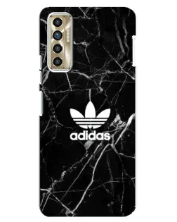 Чехол для TECNO Camon 17P (CG7n) с картинкой «Белый мрамор Adidas»