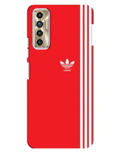 Чехол для TECNO Camon 17P (CG7n) с картинкой «Красный минимализм Adidas»