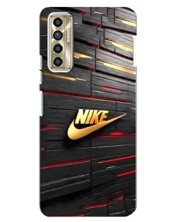 Чехол для TECNO Camon 17P (CG7n) с картинкой «Золотой Nike на металле»