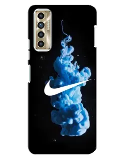 Чехол для TECNO Camon 17P (CG7n) с картинкой «Nike и синий дым»