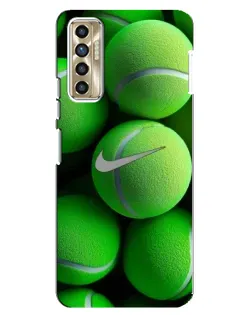 Чехол для TECNO Camon 17P (CG7n) с картинкой «Теннисные мячи Найк»