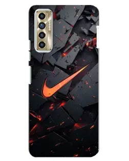 Чехол для TECNO Camon 17P (CG7n) с картинкой «Nike — эффект разломов»