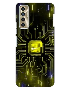 Чехол для TECNO Camon 17P (CG7n) с картинкой «Nike — золотая искра»