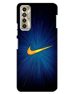 Чехол для TECNO Camon 17P (CG7n) с картинкой «Синий пульс Nike»