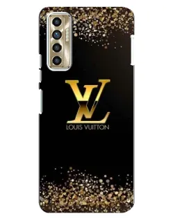 Чехол для TECNO Camon 17P (CG7n) с картинкой «LV — золотые искры»