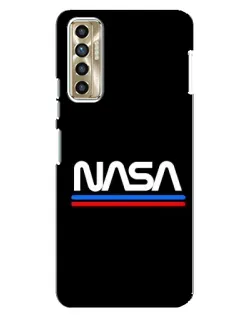 Чехол для TECNO Camon 17P (CG7n) с картинкой «NASA — классика Red Blue» Чехол для TECNO Camon 17P (CG7n) с картинкой «NASA — классика Red Blue»