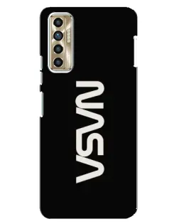Чехол для TECNO Camon 17P (CG7n) с картинкой «NASA — вертикальный логотип»