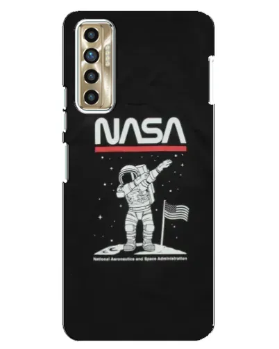 Чехол для TECNO Camon 17P (CG7n) с картинкой «NASA — шагаем по Луне»