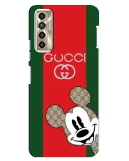 Чехол для TECNO Camon 17P (CG7n) с картинкой «Gucci — полосы и Микки»