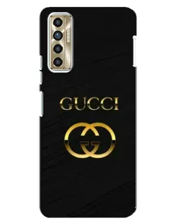 Чехол для TECNO Camon 17P (CG7n) с картинкой «Золотой логотип Gucci»