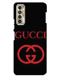 Чехол для TECNO Camon 17P (CG7n) с картинкой «Gucci — красный логотип»