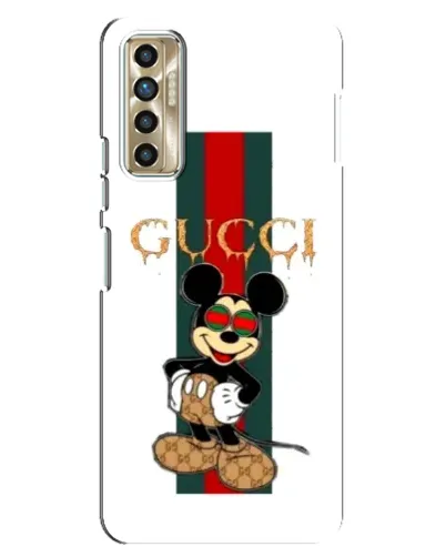 Чехол для TECNO Camon 17P (CG7n) с картинкой «Микки Маус Gucci — полосы» Чехол для TECNO Camon 17P (CG7n) с картинкой «Микки Маус Gucci — полосы»