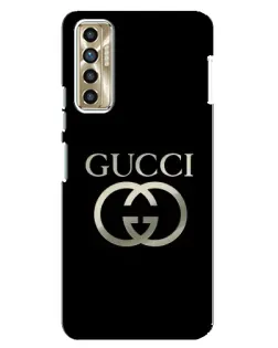 Чохол для TECNO Camon 17P (CG7n) з картинкою «Gucci — золото на чорному» Чохол для TECNO Camon 17P (CG7n) з картинкою «Gucci — золото на чорному»