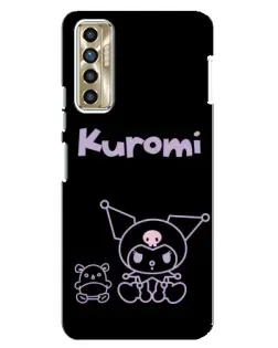 Чохол для TECNO Camon 17P (CG7n) з картинкою «Kuromi — чорний мінімалізм»