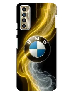 Чехол для TECNO Camon 17P (CG7n) с картинкой «Золотистый дым BMW»