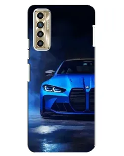 Чехол для TECNO Camon 17P (CG7n) с картинкой «Голубая BMW M4»