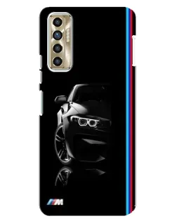 Чехол для TECNO Camon 17P (CG7n) с картинкой «Силуэт BMW в темноте»