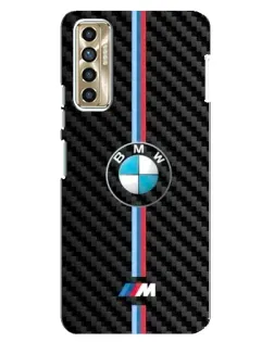 Чехол для TECNO Camon 17P (CG7n) с картинкой «Эмблема BMW и карбон»