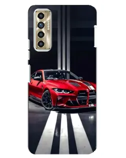 Чехол для TECNO Camon 17P (CG7n) с картинкой «Красная BMW на дороге»