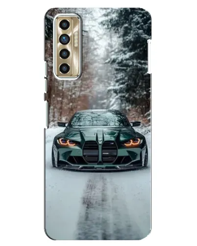 Чехол для TECNO Camon 17P (CG7n) с картинкой «BMW в зимнем лесу»