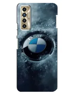 Чехол для TECNO Camon 17P (CG7n) с картинкой «Логотип BMW — лед»