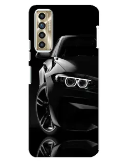 Чехол для TECNO Camon 17P (CG7n) с картинкой «Черная BMW — профиль»