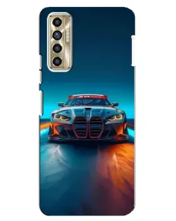 Чехол для TECNO Camon 17P (CG7n) с картинкой «BMW — огни неона»