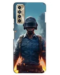 Чехол для TECNO Camon 17P (CG7n) с картинкой «PUBG — реалистичный герой»