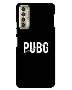 Чехол для TECNO Camon 17P (CG7n) с картинкой «PUBG — белый логотип»