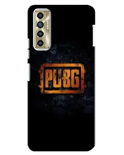 Чехол для TECNO Camon 17P (CG7n) с картинкой «PUBG — золотой логотип»
