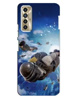 Чехол для TECNO Camon 17P (CG7n) с картинкой «Десант PUBG — прыжок»