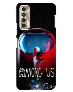 Чехол для TECNO Camon 17P (CG7n) с картинкой «Красный импостер — макро»