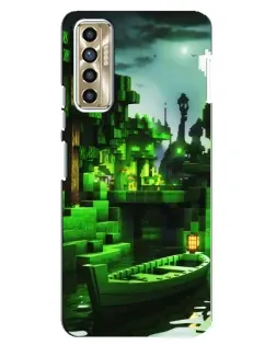 Чехол для TECNO Camon 17P (CG7n) с картинкой «Minecraft лесной пейзаж»