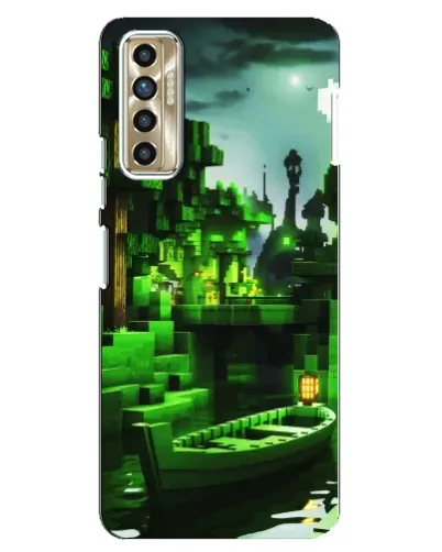 Чехол для TECNO Camon 17P (CG7n) с картинкой «Minecraft лесной пейзаж»