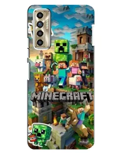 Чехол для TECNO Camon 17P (CG7n) с картинкой «Замок Minecraft»