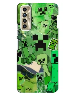 Чехол для TECNO Camon 17P (CG7n) с картинкой «Криперы Minecraft»