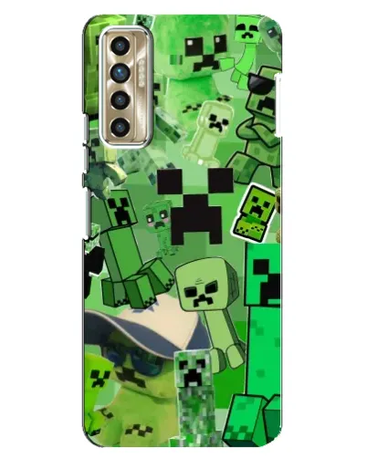 Чехол для TECNO Camon 17P (CG7n) с картинкой «Криперы Minecraft»
