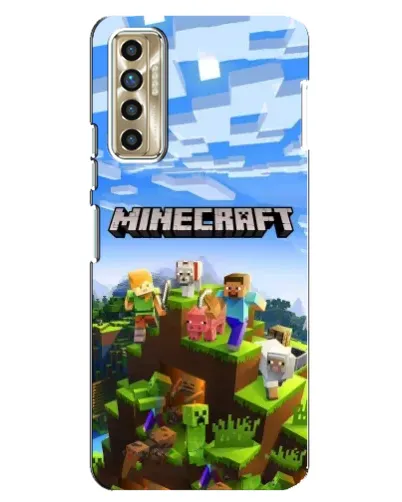 Чехол для TECNO Camon 17P (CG7n) с картинкой «Minecraft классический мир»