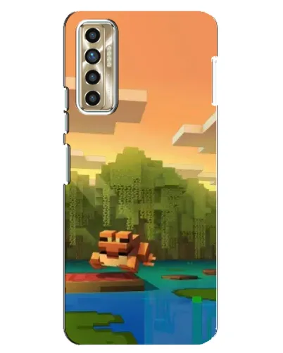 Чехол для TECNO Camon 17P (CG7n) с картинкой «Майнкрафт закат солнца»